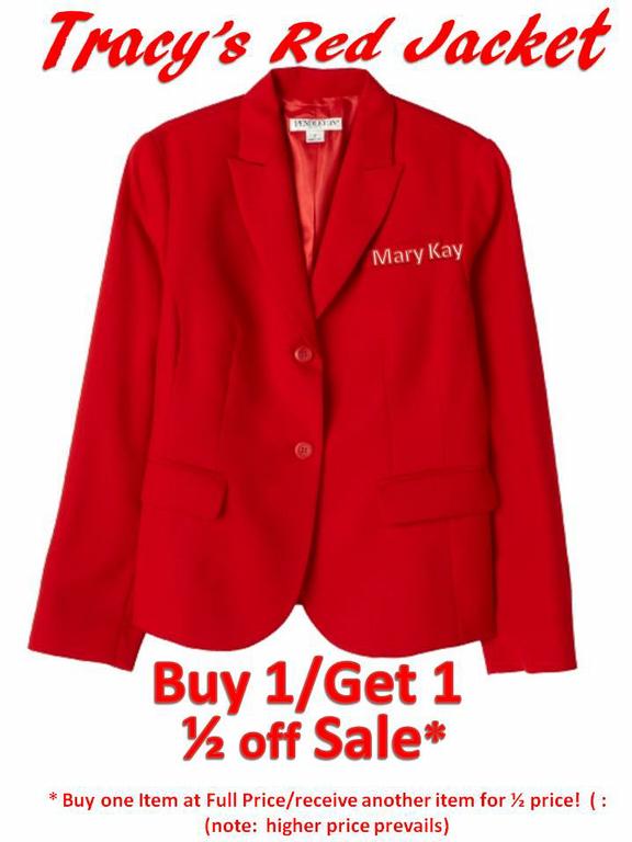 Red Jacket Sale from "Tracy's Beauty and to Go" with Mary Kay in